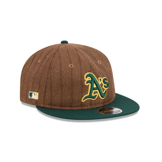 Athletics Three Looms Wool Pinstripe Retro Crown 9FIFTY Adjustable Hat - New Era Cap
