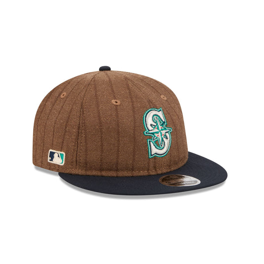 Seattle Mariners Three Looms Wool Pinstripe Retro Crown 9FIFTY Adjustable Hat - New Era Cap