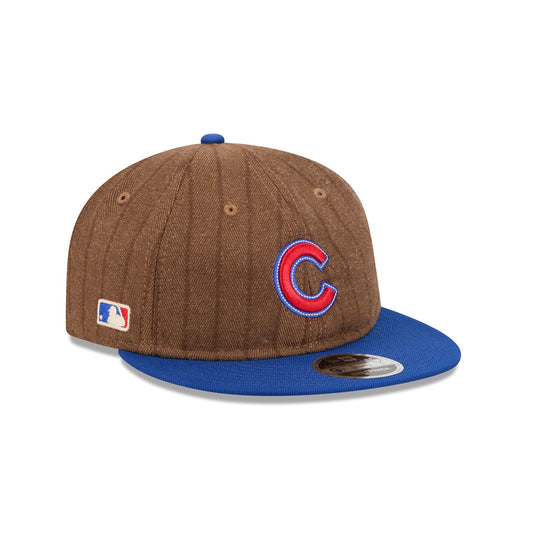 Chicago Cubs Three Looms Wool Pinstripe Retro Crown 9FIFTY Adjustable Hat - New Era Cap