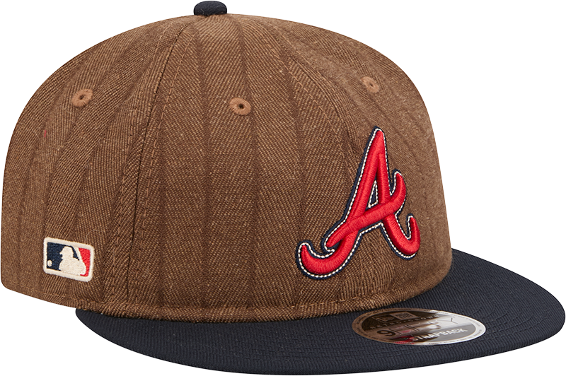 Atlanta Braves Three Looms Wool Pinstripe Retro Crown 9FIFTY Adjustable Hat