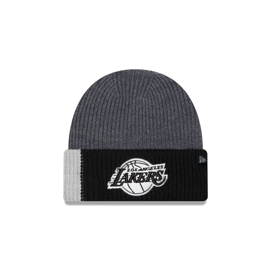 Los Angeles Lakers Merino Wool Color Block Cuff Knit Hat - New Era Cap