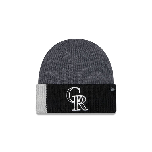 Colorado Rockies Merino Wool Color Block Cuff Knit Hat - New Era Cap