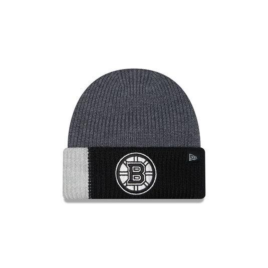 Boston Bruins Merino Wool Color Block Cuff Knit Hat - New Era Cap