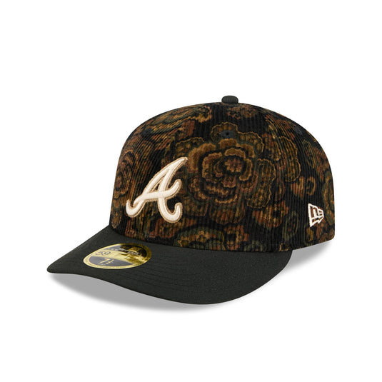 Atlanta Braves Three Looms Floral Cord Low Profile 59FIFTY Fitted Hat - New Era Cap