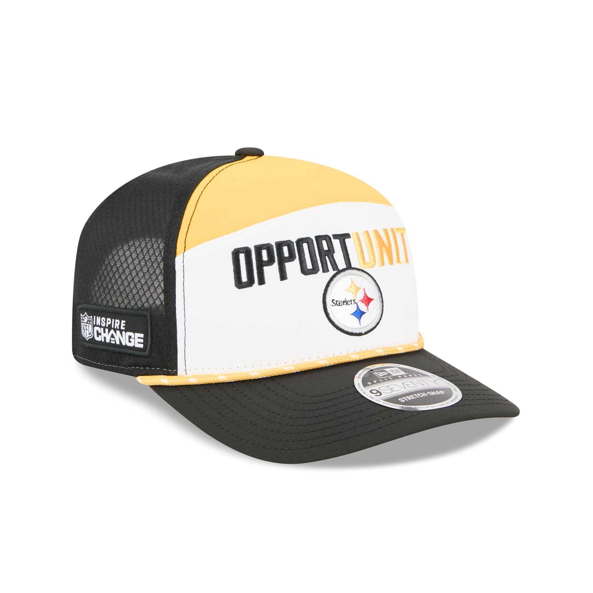 Pittsburgh Steelers 2025 Inspire Change Split Panel 9SEVENTY Trucker Hat