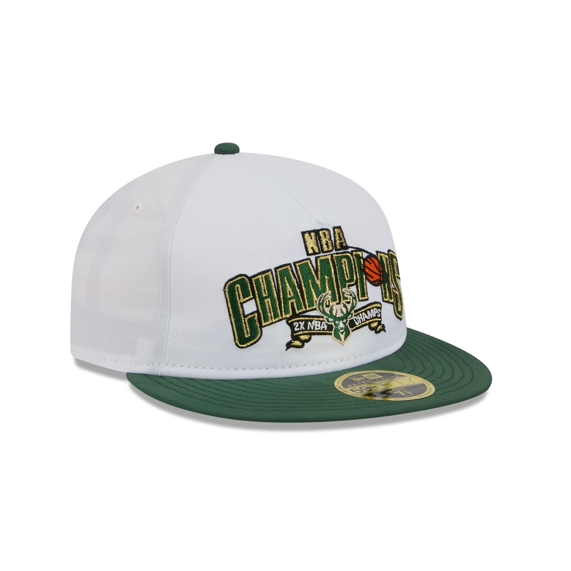 Milwaukee Bucks Champions White Retro Crown 59FIFTY Fitted Hat