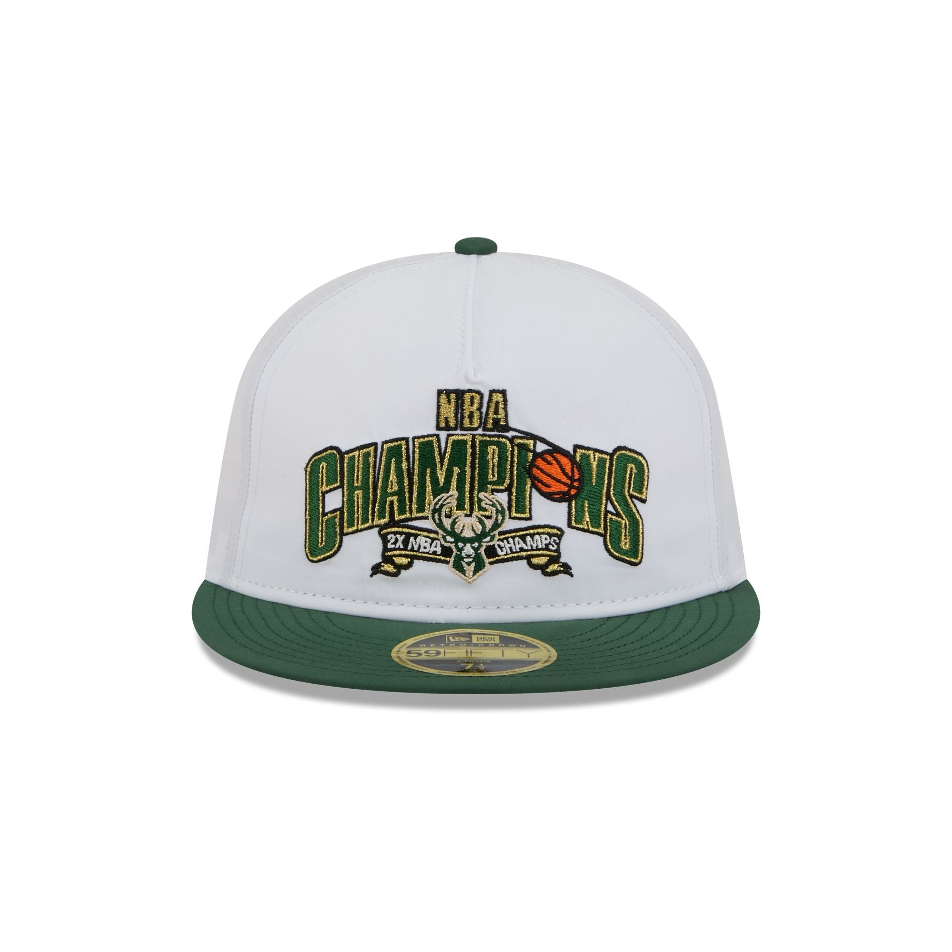 Milwaukee Bucks Champions White Retro Crown 59FIFTY Fitted Hat