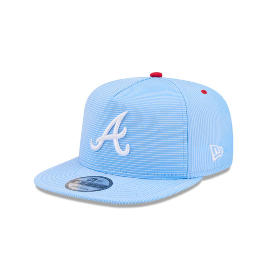 Atlanta Braves Pinstripe Ripstop 9FIFTY A-Frame Snapback Hat - New Era Cap