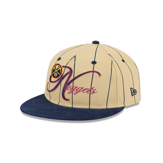 Denver Nuggets Pinstripe Script Retro Crown 9FIFTY Adjustable Hat - New Era Cap