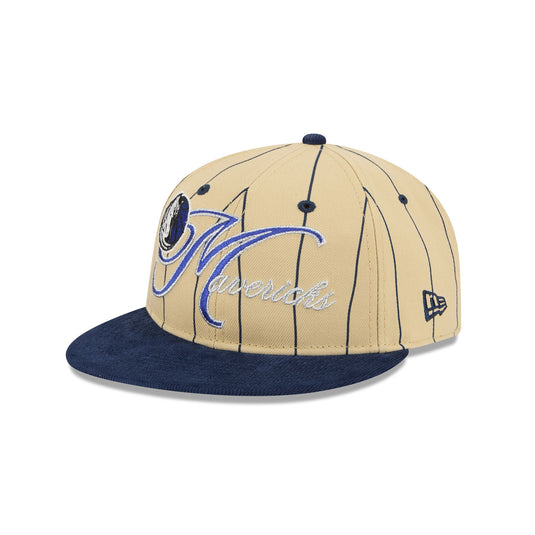 Dallas Mavericks Pinstripe Script Retro Crown 9FIFTY Adjustable Hat - New Era Cap