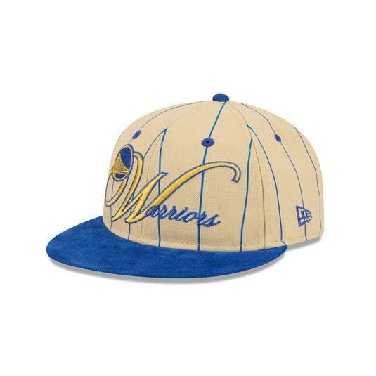 Golden State Warriors Pinstripe Script Retro Crown 9FIFTY Adjustable Hat - New Era Cap