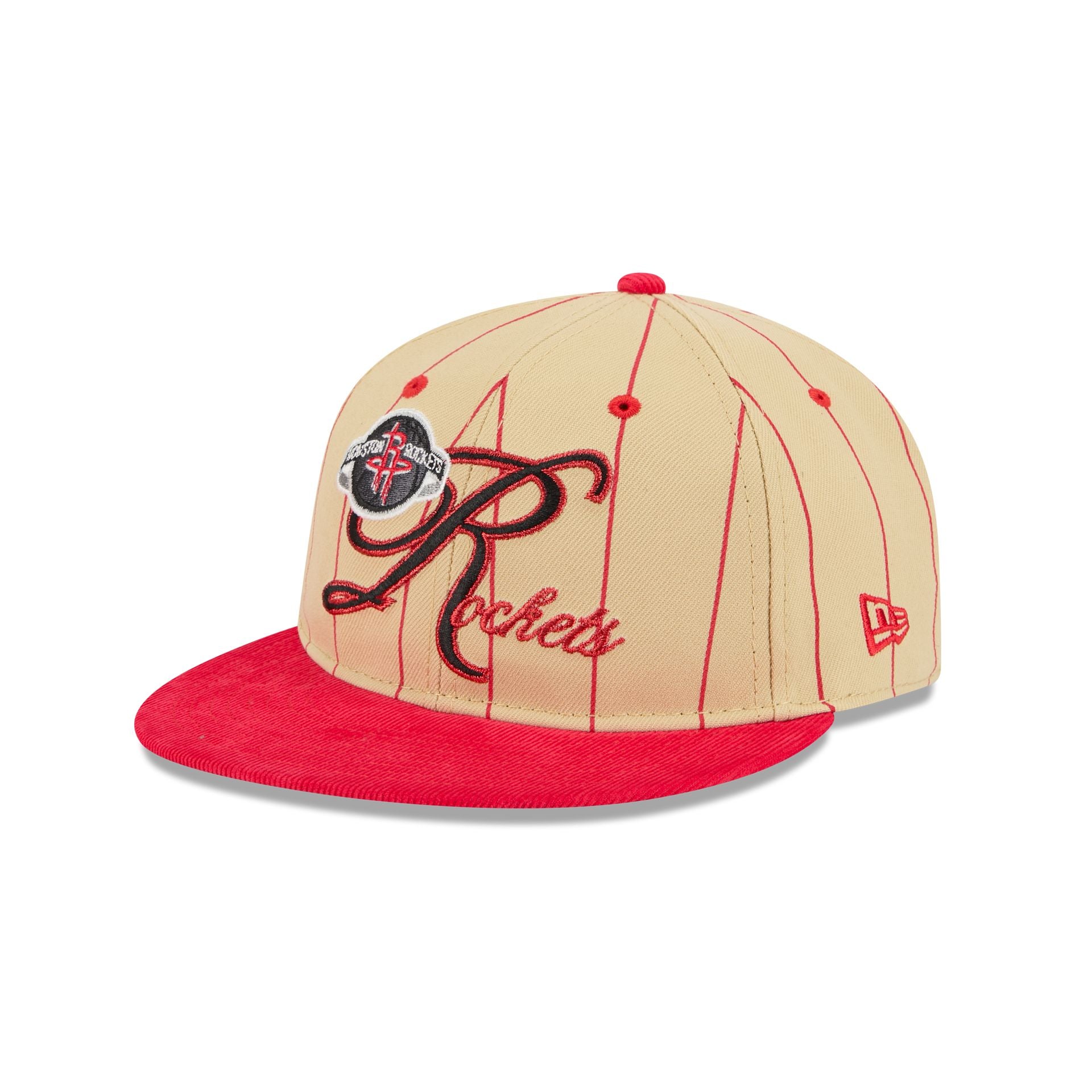 Red Rockets Script Houston Rockets Pinstripe Script Retro Crown 9FIFTY Adjustable Hat ...