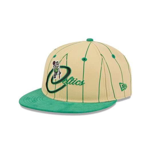 Boston Celtics Pinstripe Script Retro Crown 9FIFTY Adjustable Hat - New Era Cap