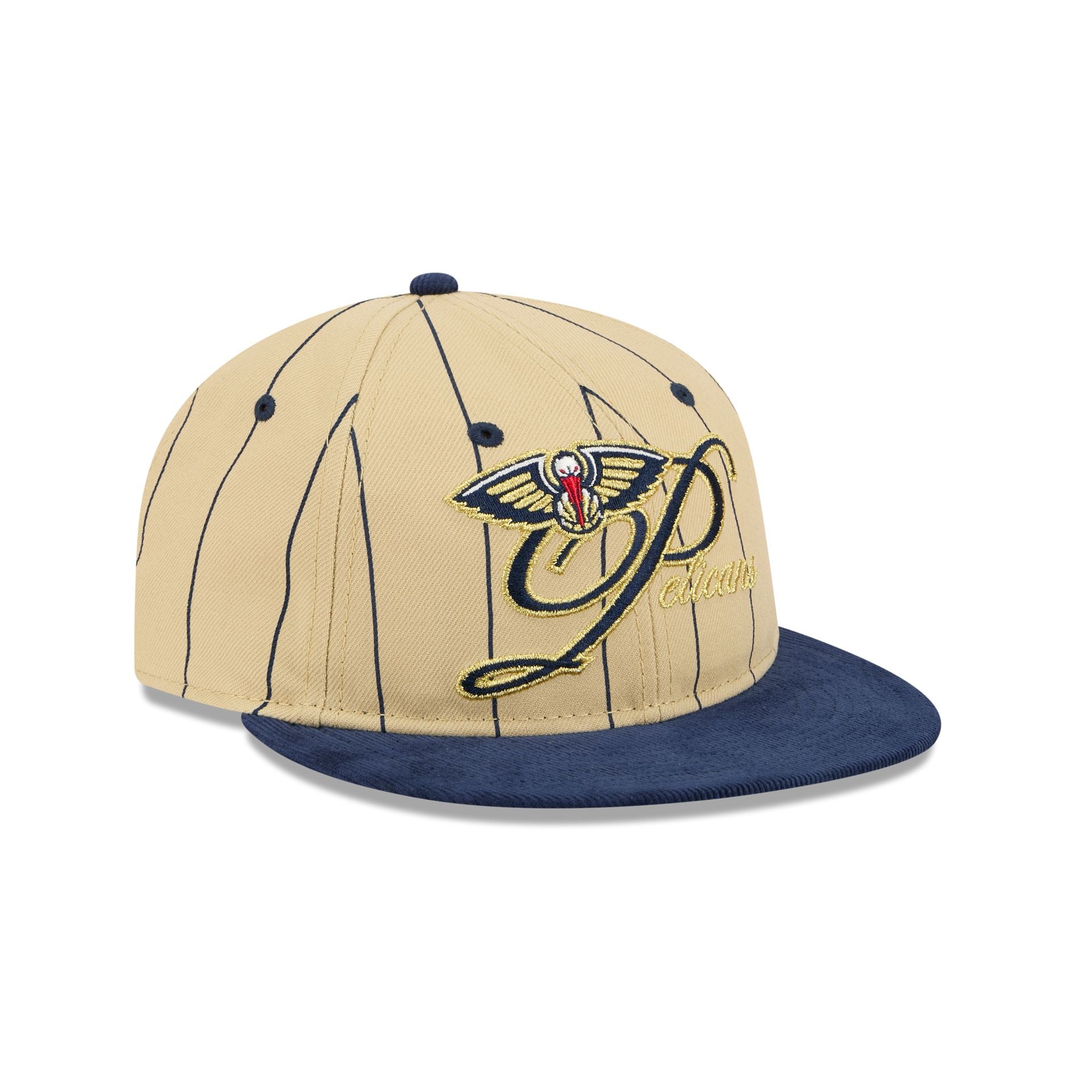 New Orleans Pelicans Pinstripe Script Retro Crown 9FIFTY Adjustable Hat