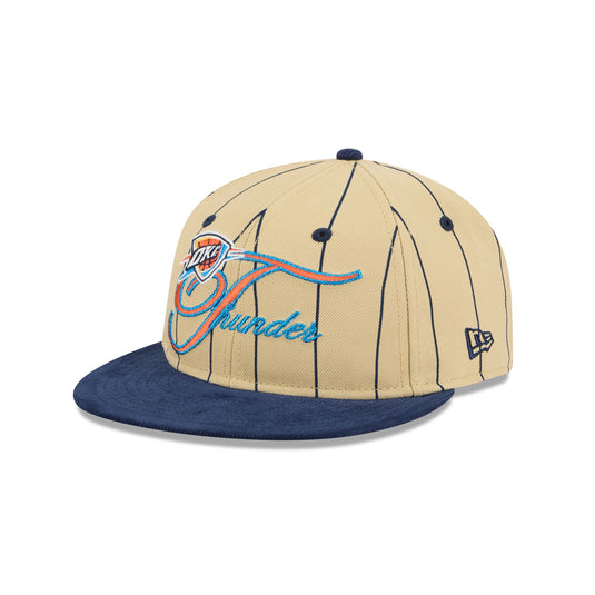 Mitchell & Ness Oklahoma City Thunder Hexagon Snapback Hat - Blue & Orange, Embroidered Logo