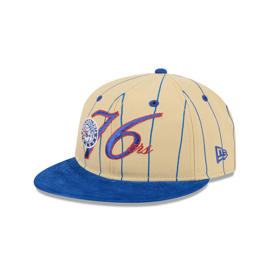 Philadelphia 76ers Pinstripe Script Retro Crown 9FIFTY Adjustable Hat - New Era Cap