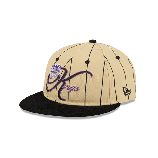 Sacramento Kings Pinstripe Script Retro Crown 9FIFTY Adjustable Hat - New Era Cap
