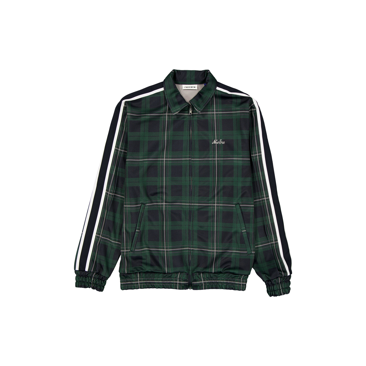 New Era Branded Plaid Navy Track Jacket