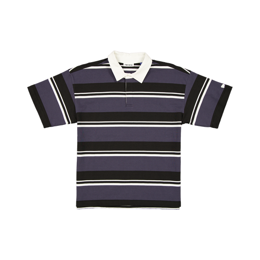 New Era Branded Yarn Dyed Black Rugby Shirt - New Era Cap