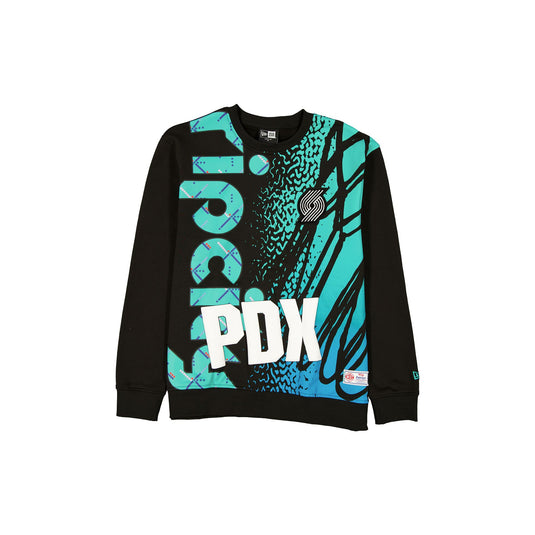 Portland Trail Blazers 2025 City Edition Black Crewneck - New Era Cap