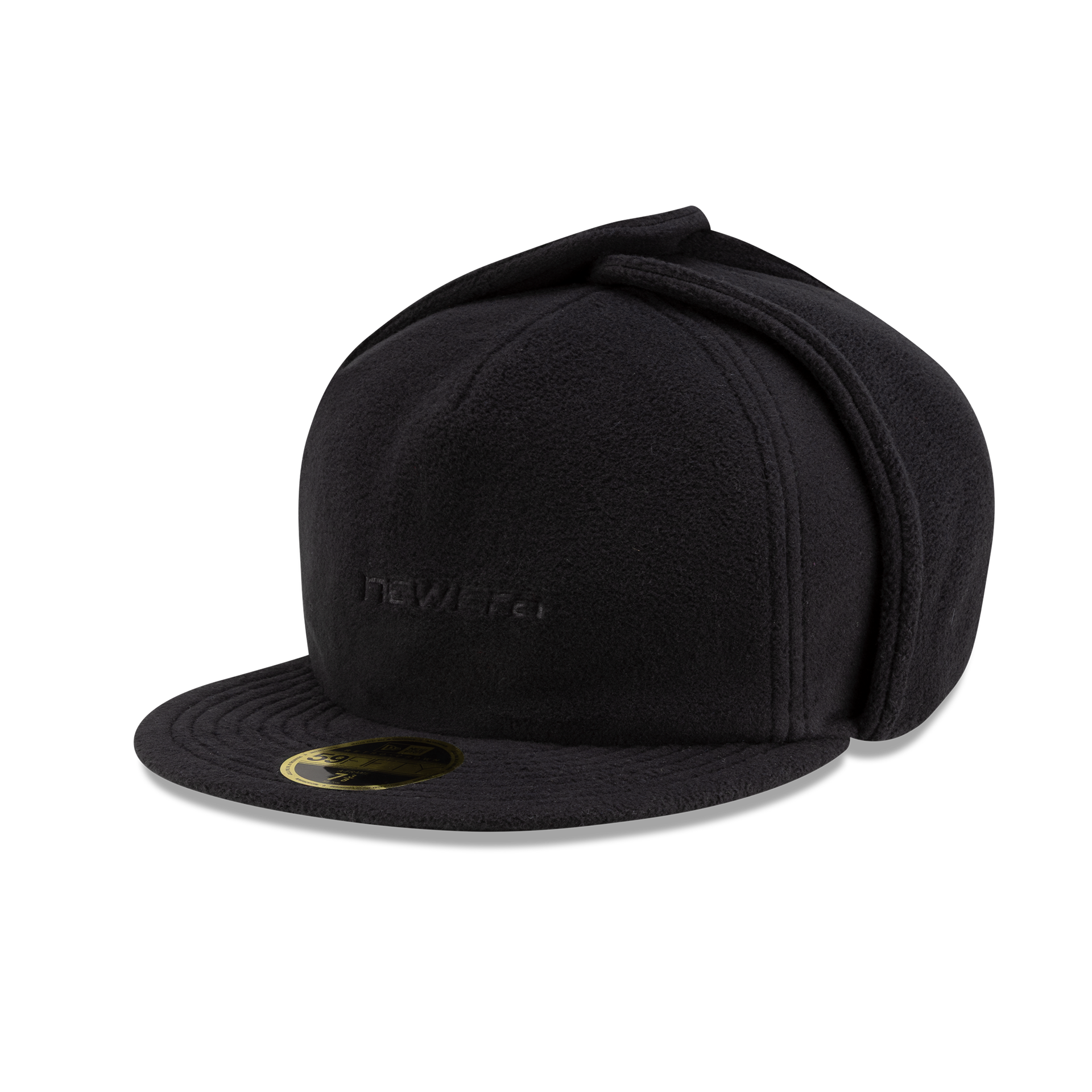 New Era Branded Black Polartec Dog Ear Retro Crown 59FIFTY Fitted Hat