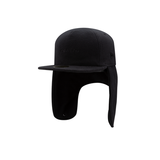New Era Branded Black Polartec Dog Ear Retro Crown 59FIFTY Fitted Hat - New Era Cap