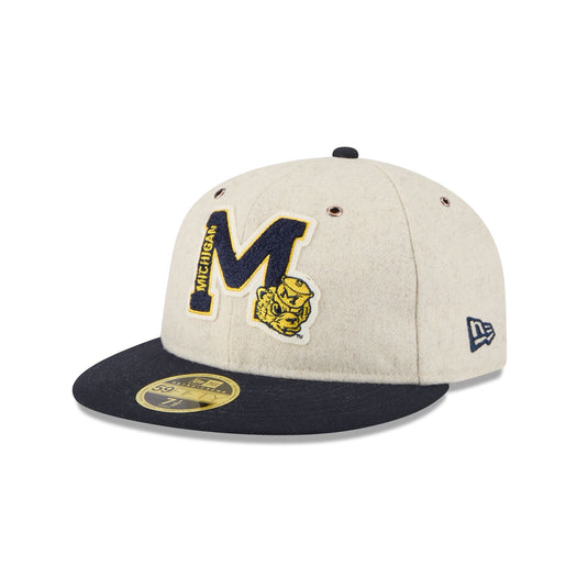 Michigan Wolverines College Vault Wool Letterman Retro Crown 59FIFTY Fitted Hat - New Era Cap