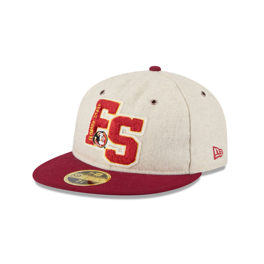 Florida State Seminoles College Vault Wool Letterman Retro Crown 59FIFTY Fitted Hat - New Era Cap