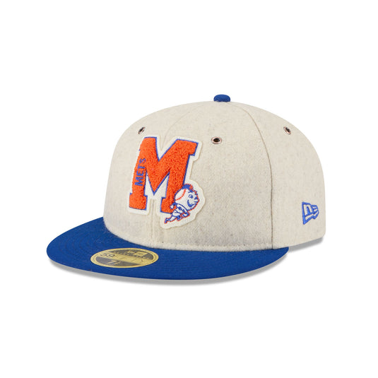 New York Mets Wool Letterman Retro Crown 59FIFTY Fitted Hat - New Era Cap