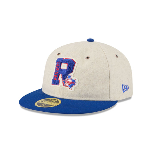 Texas Rangers Wool Letterman Retro Crown 59FIFTY Fitted Hat - New Era Cap