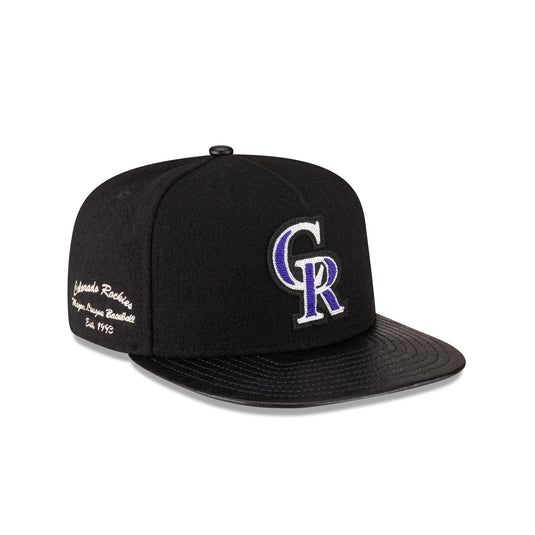 Colorado Rockies Wool Letterman 9FIFTY A-Frame Snapback Hat - New Era Cap