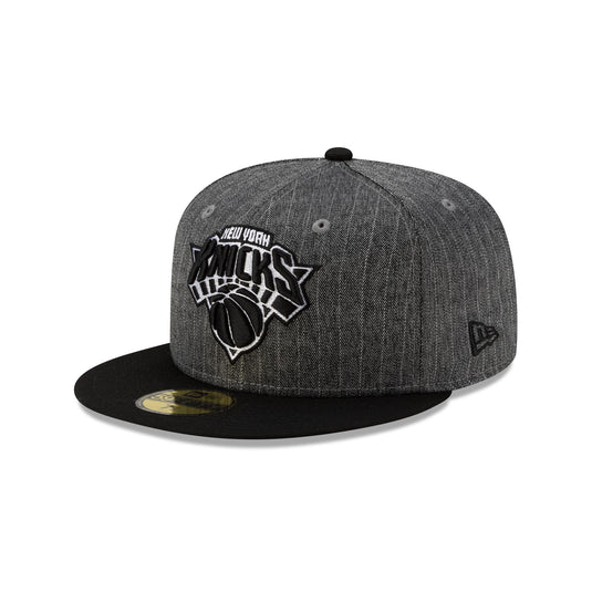 Just Caps Black Pinstripe New York Knicks 59FIFTY Fitted Hat - New Era Cap