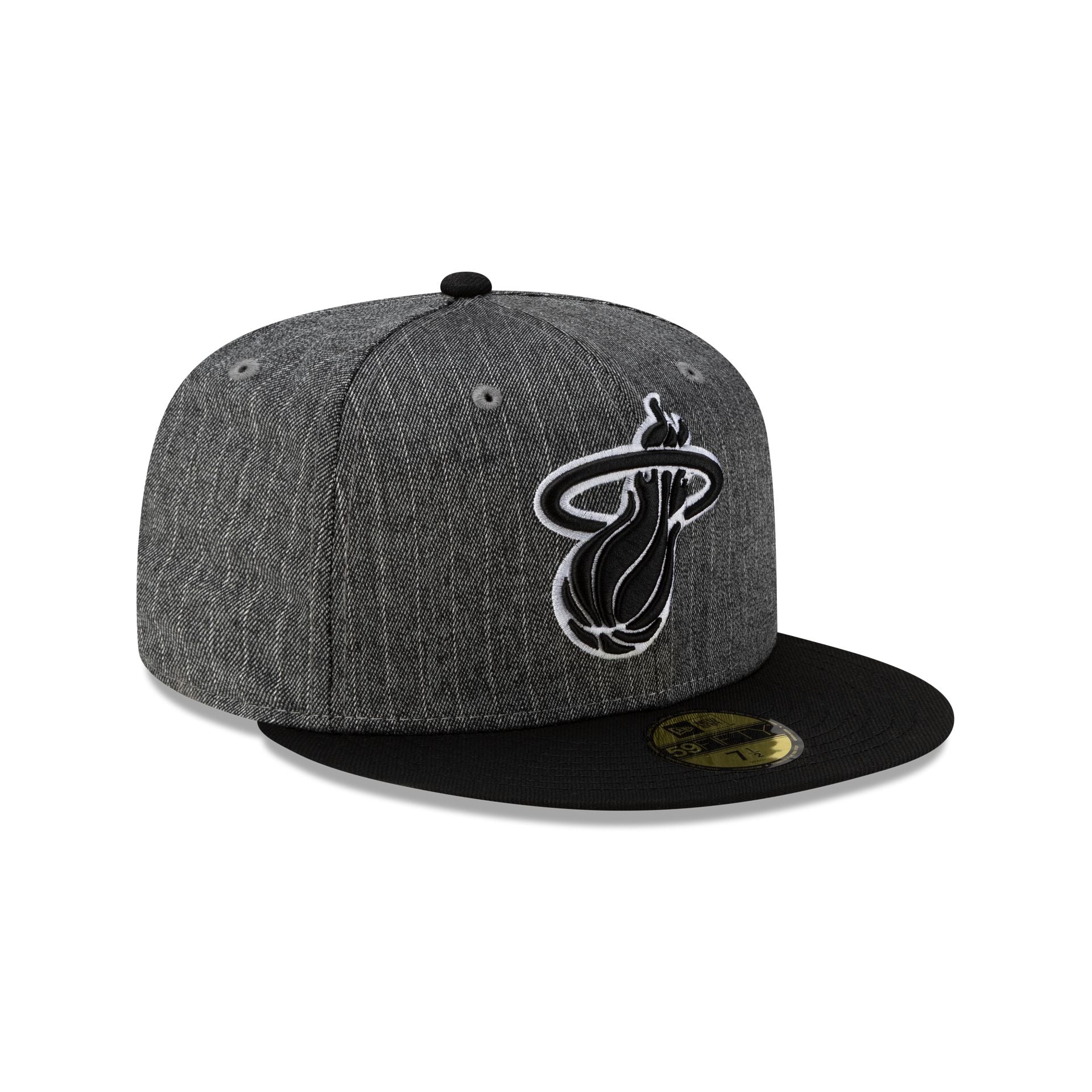 Just Caps Black Pinstripe Miami Heat 59FIFTY Fitted Hat