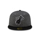 Just Caps Black Pinstripe Miami Heat 59FIFTY Fitted Hat
