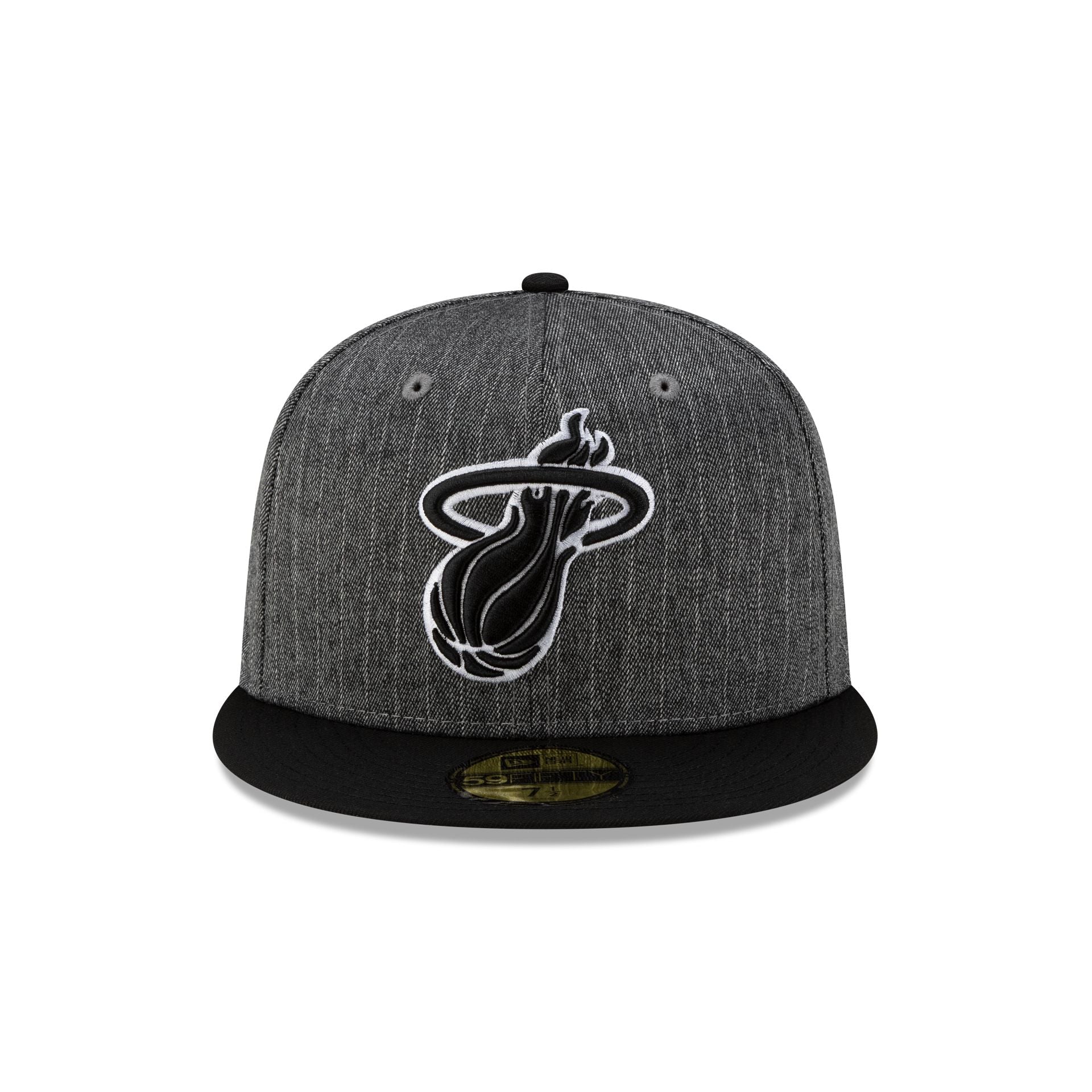 Just Caps Black Pinstripe Miami Heat 59FIFTY Fitted Hat