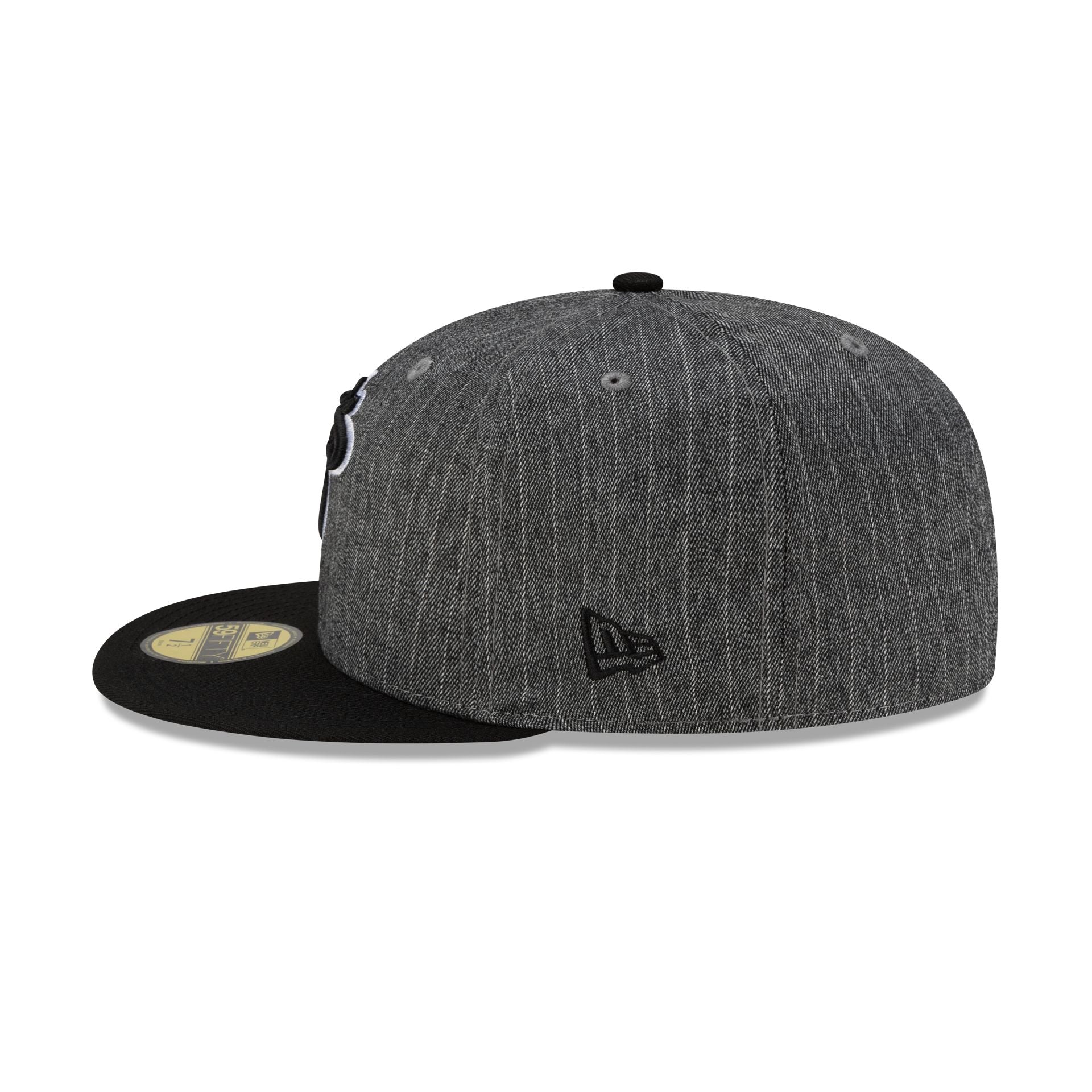 Just Caps Black Pinstripe Miami Heat 59FIFTY Fitted Hat