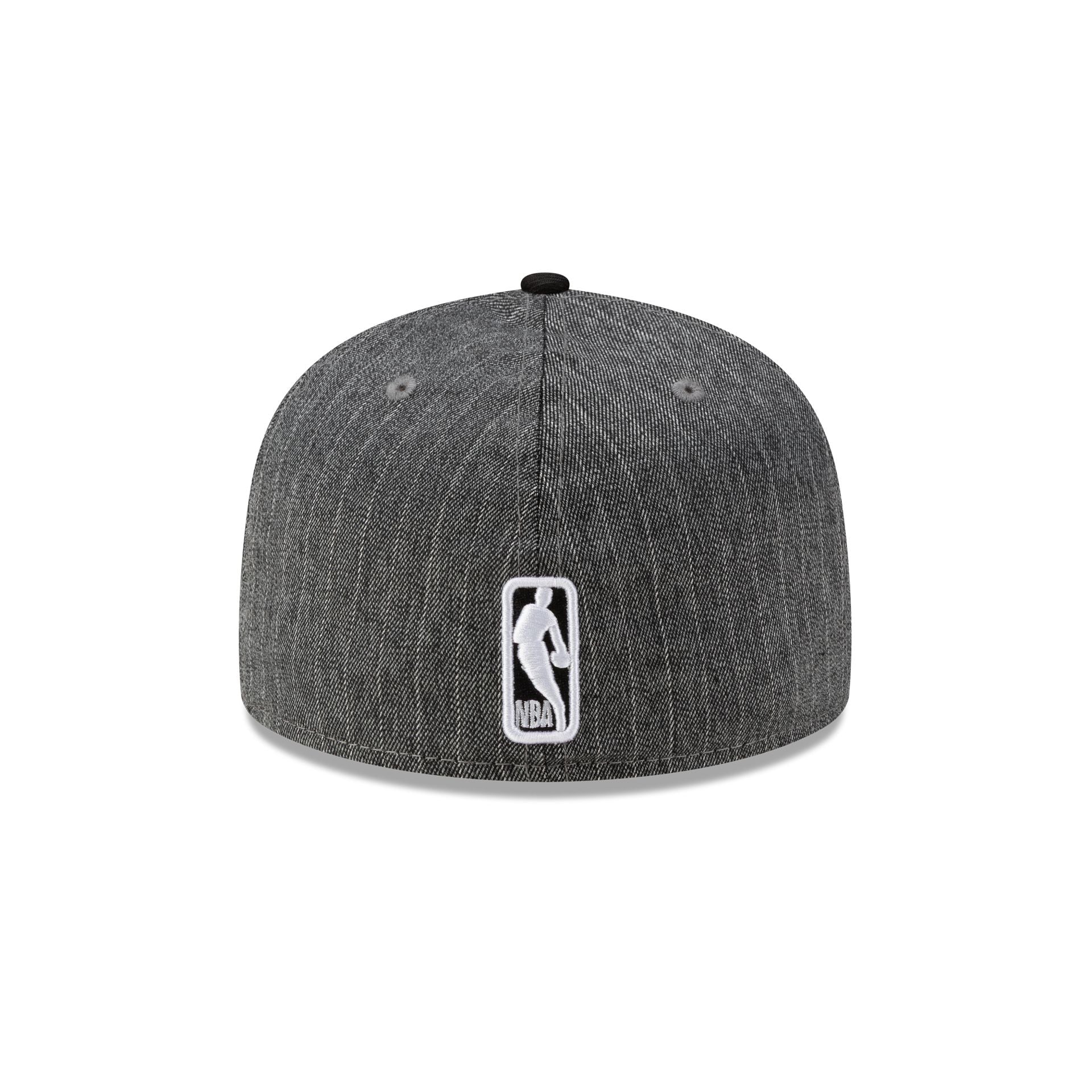 Just Caps Black Pinstripe Miami Heat 59FIFTY Fitted Hat