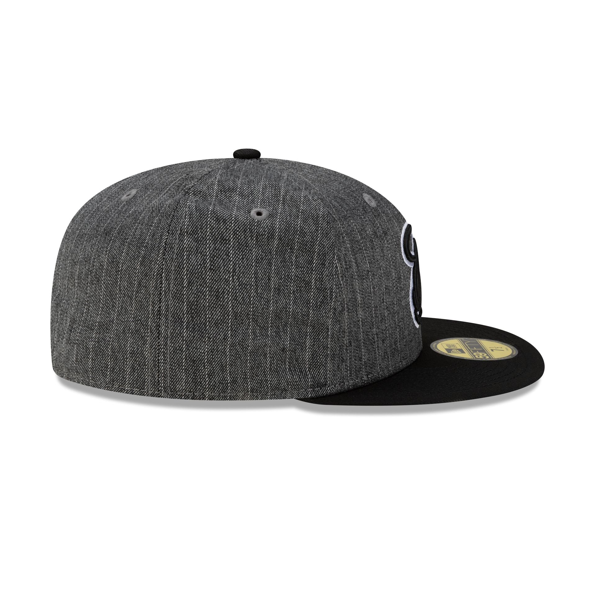 Just Caps Black Pinstripe Miami Heat 59FIFTY Fitted Hat