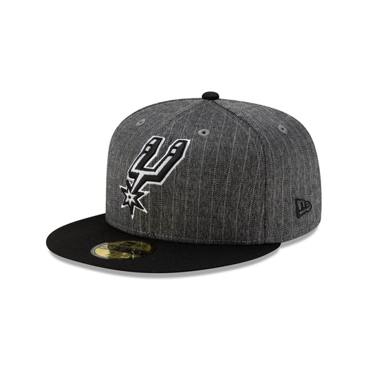 Just Caps Black Pinstripe San Antonio Spurs 59FIFTY Fitted Hat - New Era Cap