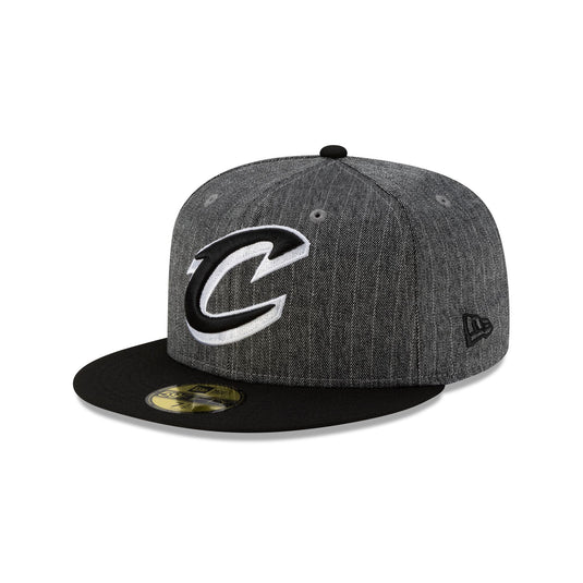Just Caps Black Pinstripe Cleveland Cavaliers 59FIFTY Fitted Hat - New Era Cap