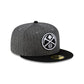 Just Caps Black Pinstripe Denver Nuggets 59FIFTY Fitted Hat