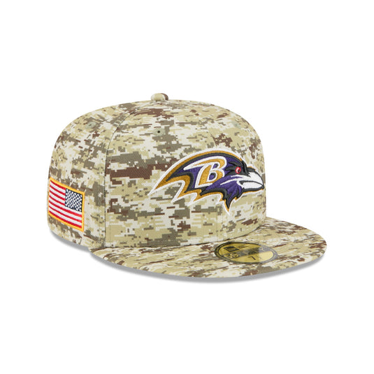 Baltimore Ravens 2025 Salute to Service Fan Gear 59FIFTY Fitted Hat - New Era Cap