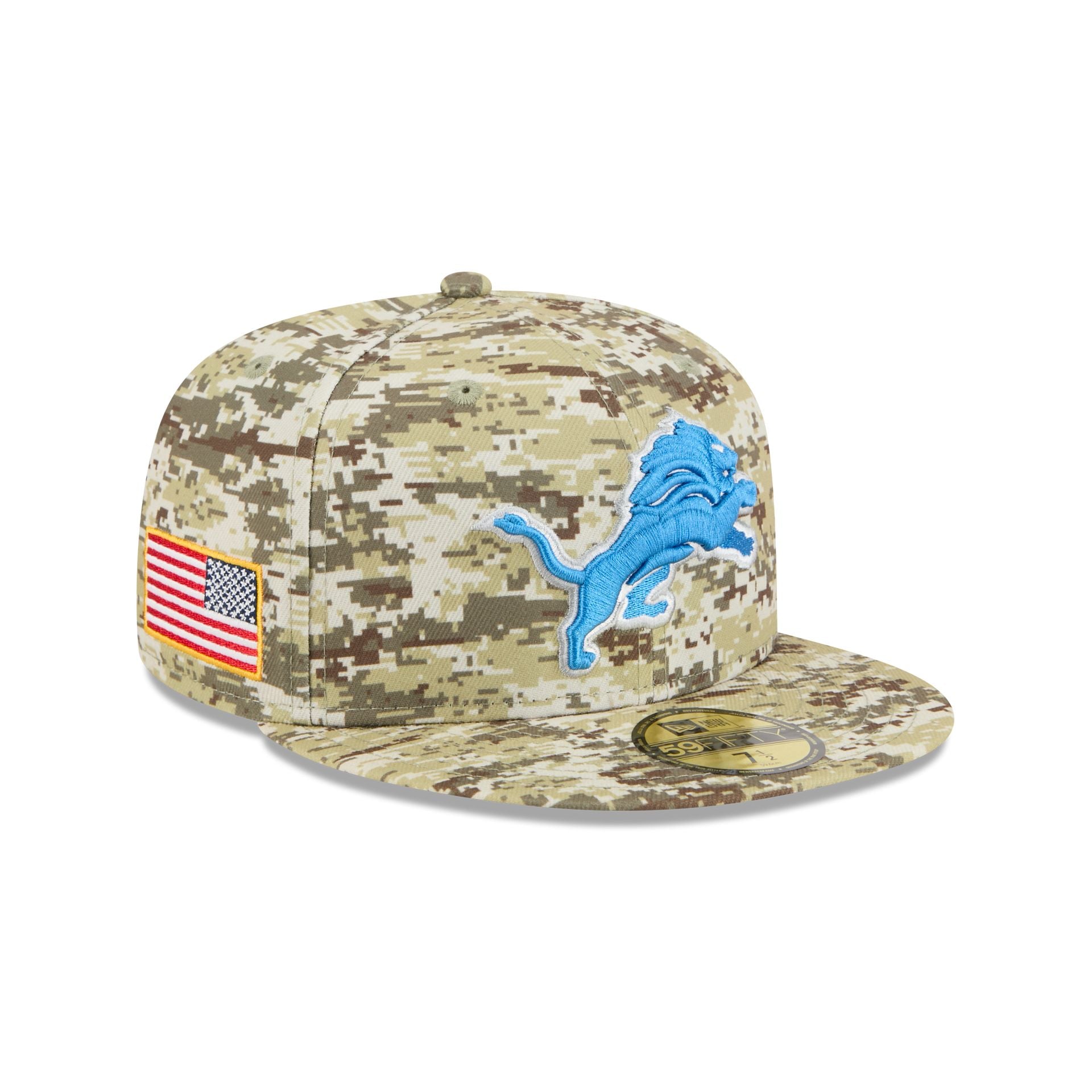 NEW ERA×LIONS 59FIFTY ALLOVER AIR FORCE Detroit Lions 2025 Salute to Service Fan Gear 59FIFTY Fitted