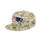 New England Patriots 2025 Salute to Service Fan Gear 59FIFTY Fitted Hat