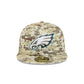 Philadelphia Eagles 2025 Salute to Service Fan Gear 59FIFTY Fitted Hat