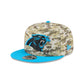 Carolina Panthers 2025 Salute to Service Fan Gear 9FIFTY Snapback Hat