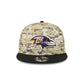 Baltimore Ravens 2025 Salute to Service Fan Gear 9FIFTY Snapback Hat
