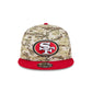 San Francisco 49ers 2025 Salute to Service Fan Gear 9FIFTY Snapback Hat