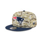New England Patriots 2025 Salute to Service Fan Gear 9FIFTY Snapback Hat