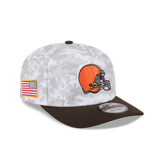Cleveland Browns 2025 Salute to Service Fan Gear 9SEVENTY Stretch-Snap Hat - New Era Cap